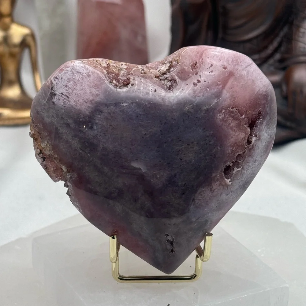 Pink Amethyst Druzy Heart - Picture 3 of 4